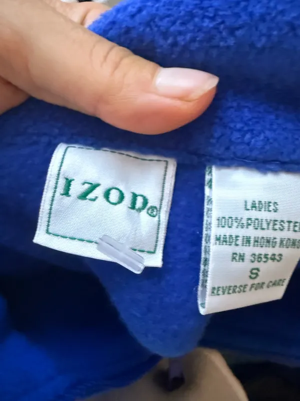 IZOD Vintage Royal Blue Colorblock Quarter Zip Fleece - Image 3