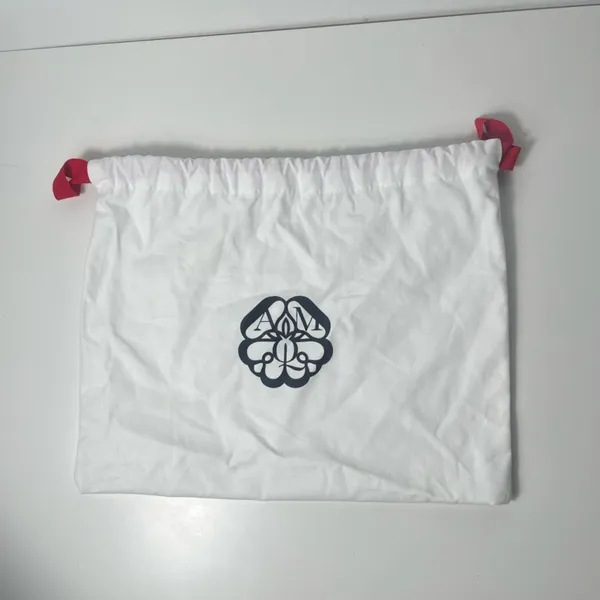 Alexander McQueen Authentic Small White Cotton Skull Purse Bag Clutch Dustbag - Image 3