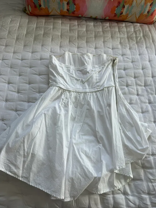 Strapless White Dress Size L - Image 8