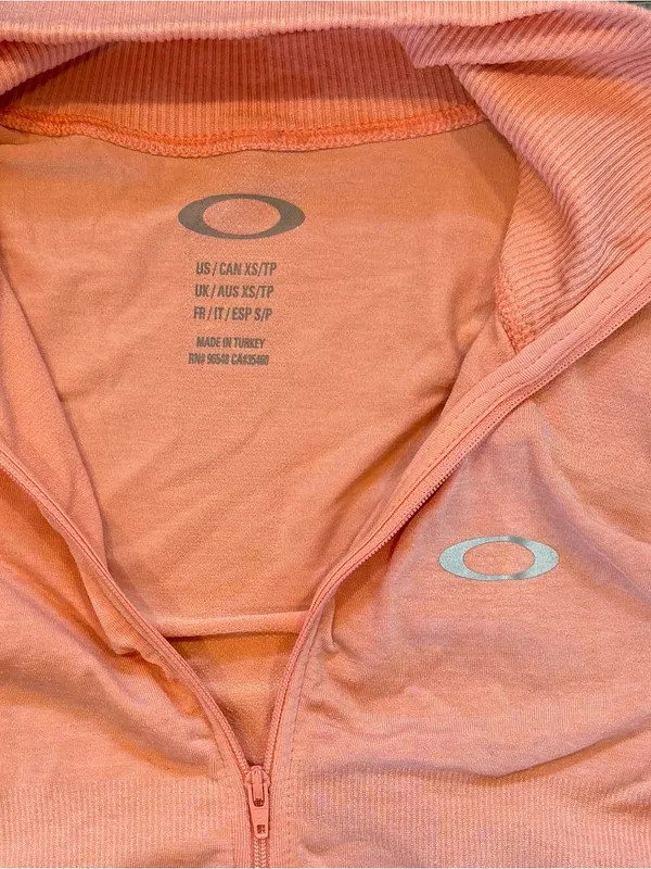 Oakley Women’s Peach From Zip Up Activewear Jacket XS Running Workout Stretch - Image 2