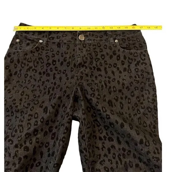 INC Women's Leopard Print Skinny Jeans Black Size 8 High Rise - Image 7