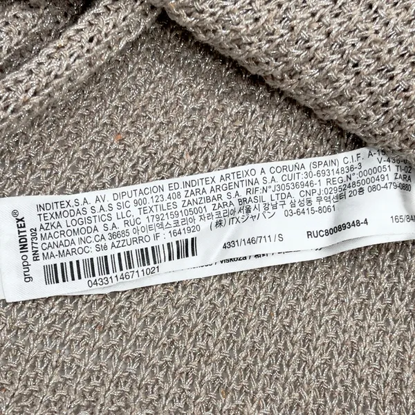Zara Womens Crochet Knit Dress Small Sleeveless Midi Quiet‎ Luxury Metallic Chic - Image 9