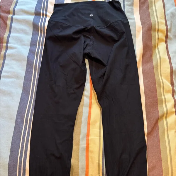 Lululemon Black Ribbed Leggings - Image 2