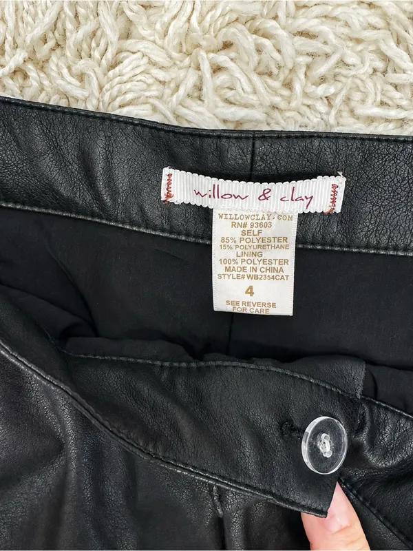 Willow & Clay Black High-Waist Faux Leather Shorts - Image 5