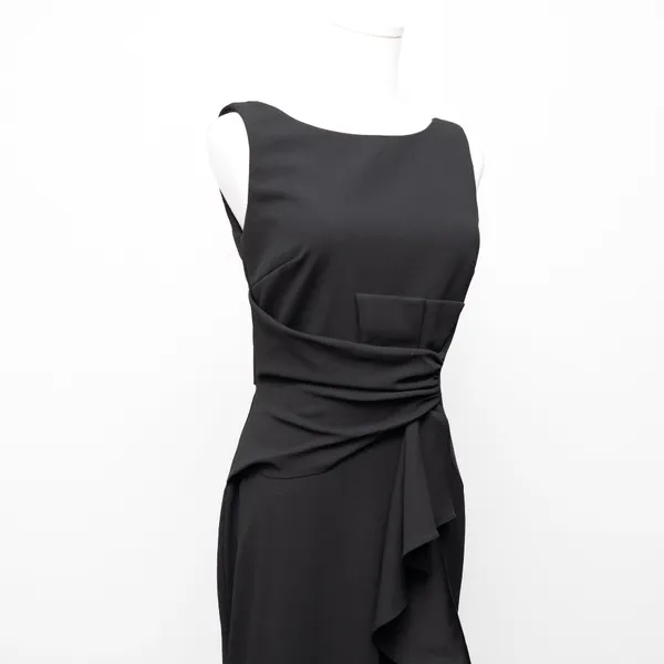 Betsy & Adam. Christine Scuba Crepe Ruffled‎ Bow Gown. - Image 12