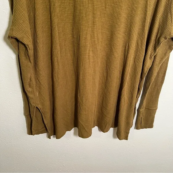 Offline‎ by Aerie Women's Size XS Henley Top Olive Green Ribbed Long Sleeve Snap - Image 8