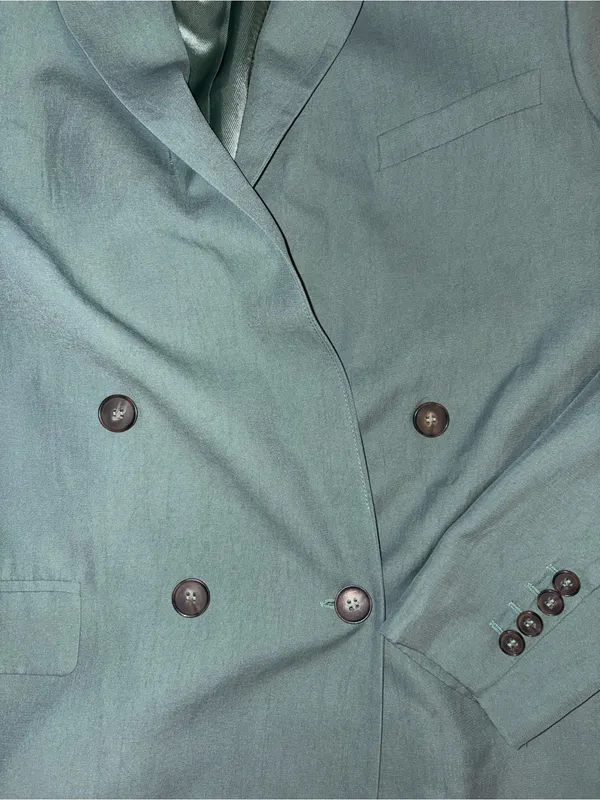 Zara Double-Breasted Blazer in Sage Green - Image 3