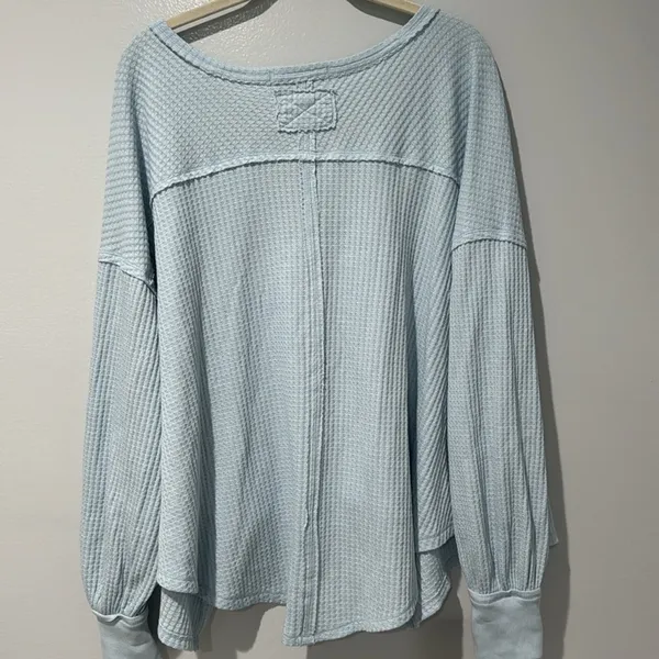 Free People We The Free Women’s Oversized Top Waffle Cozy Warm Travel Sz S - Image 6