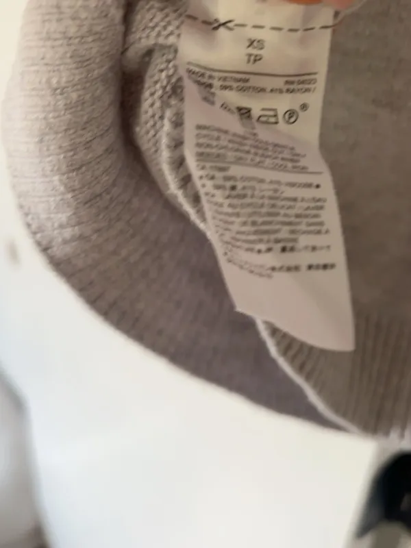 Banana Republic Gray Pointelle Puff Sleeve Sweater Tee XS - Image 6