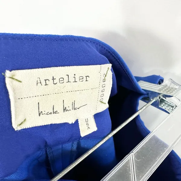 Artelier Nicole Miller Sz 6 Gaucho Pants Royal Blue Wide Culottes High Rise 1518 - Image 8