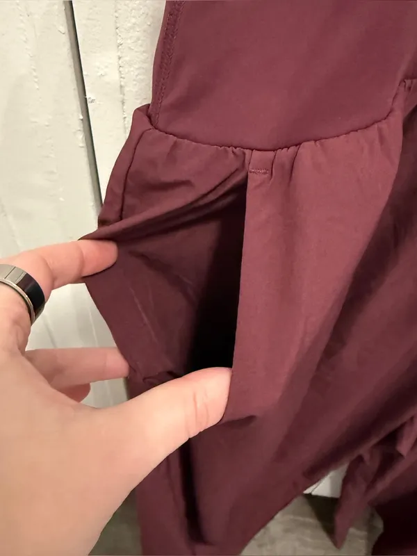 Halara Maroon Flowy High Waisted Pants - Image 3