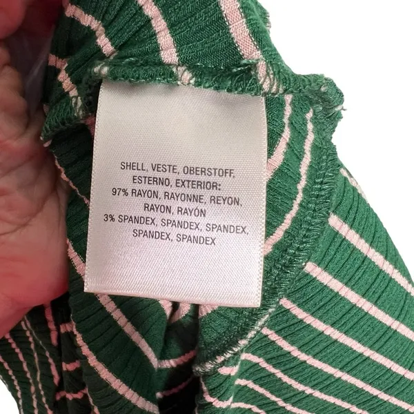 Anthropologie Maeve Green Striped Ribbed Knit Maxi Dress Small - Image 11
