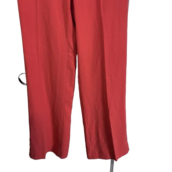 ZARA Orange Wide Leg Pants XS High Rise Flowy Polyester Casual Chic Women Capsul - Image 10