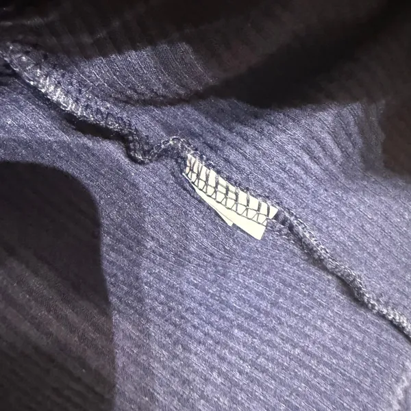Aerie Navy Ribbed Cropped Long Sleeve Top Sz M - Image 6