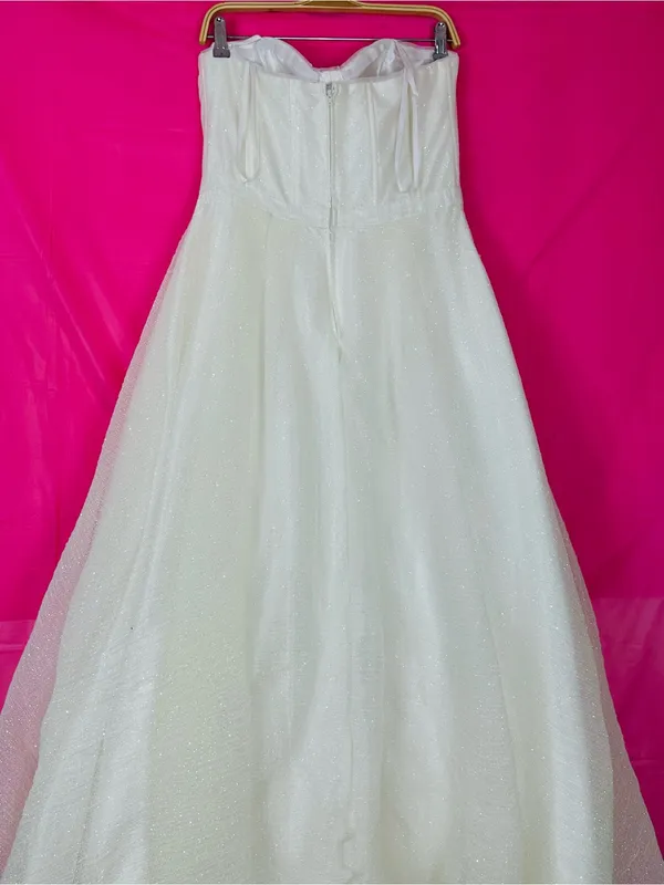 Gianni Bini Sparkling White Strapless Sweetheart A-Line Dress - Image 8