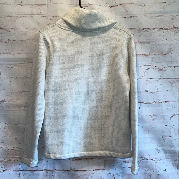 J Crew Mercantile Sweater Womens Medium Cowl Neck Plaid Cozy Funnel Neck Glen - Image 7