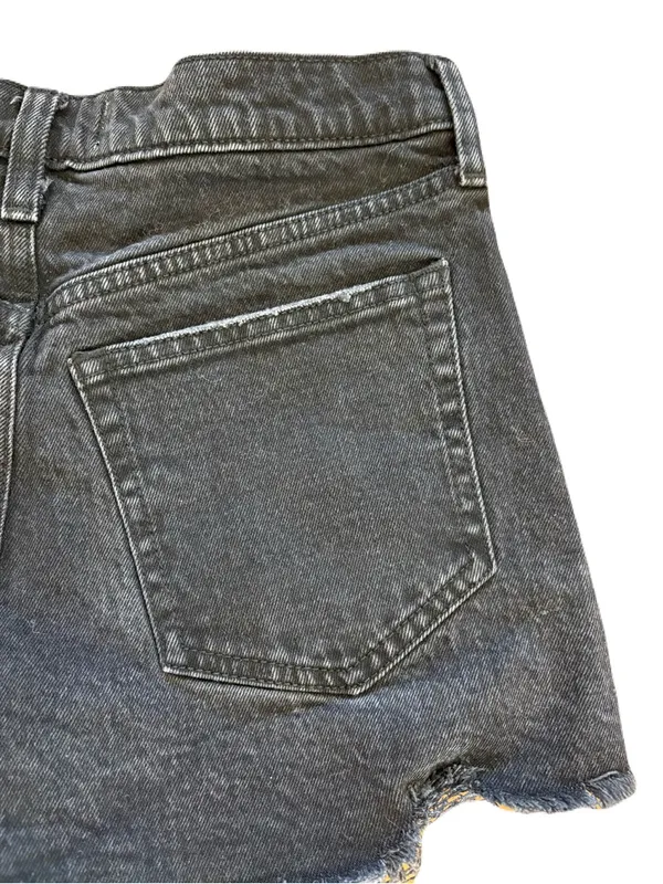 Abercrombie & Fitch High Rise Mom Shorts Black Distressed Denim Size 27 / 4 - Image 6