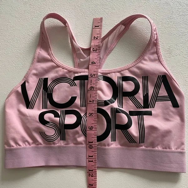 Victoria Sport Pink Logo Sports Bra Large Padded Racerback Athletic Workout Bra - Image 5