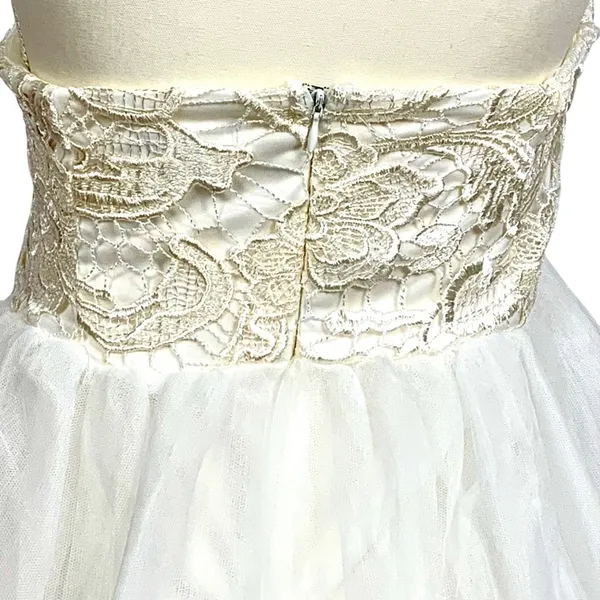 Strapless White Lace Tulle Dress M New Coquette Fairy BalletCore Princess Whimsy - Image 6
