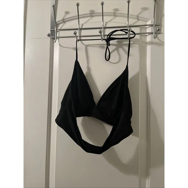 Women's Size 1XL Black Swim Top Tie Back Spaghetti Straps - Image 7
