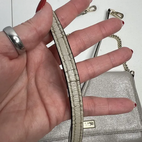 KATE SPADE Laurel Way Greer Crossbody‎ Shoulder Bag Gray Leather Crossbody Strap - Image 5