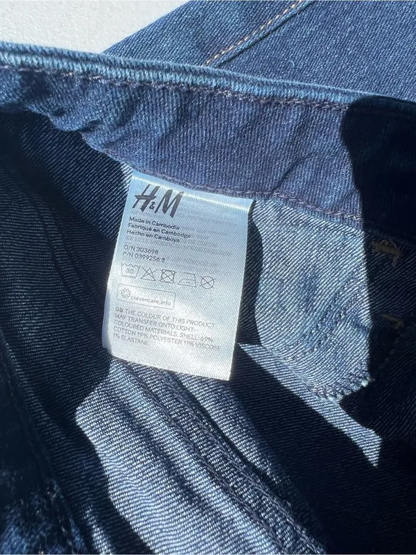 H&M Two-Tone Dark Blue Straight Leg Jeans - Image 3