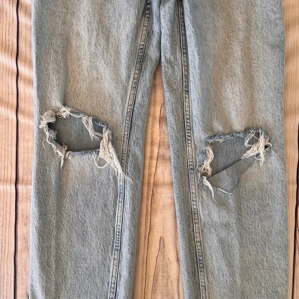 Abercrombie & Fitch Distressed High Rise Straight Leg Dad Jeans - Image 4