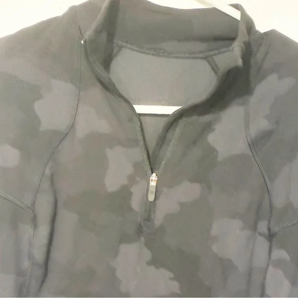 Lululemon Its Rulu Run Cropped Half-Zip Heritage 365 Camo Deep Coal Multi Size 4 - Image 4