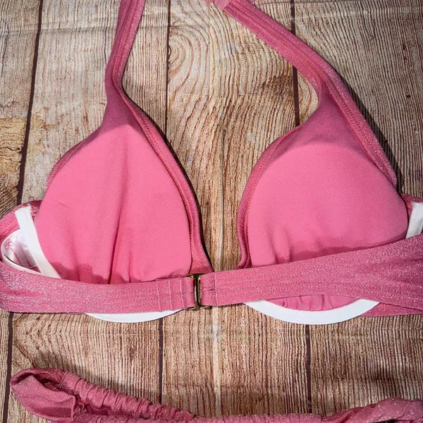 No Boundaries Small (3-5) Pink Metallic Bikini Set - Image 4