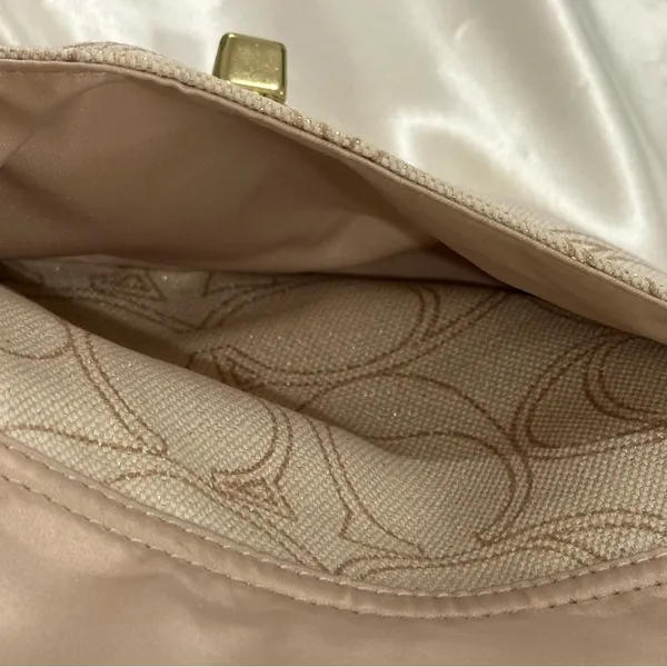 Coach Signature Penelope Purse Linen Leather Crossbody Shoulder Bag Cream Gold - Image 9