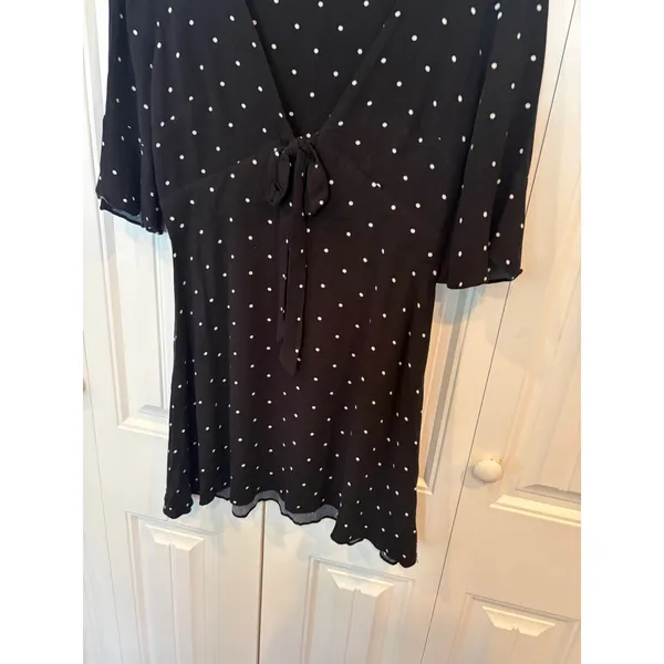 Free People Black And White Polka Dot‎ Dress Size 6 - Image 4