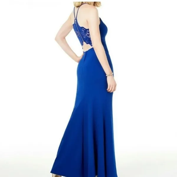 B. Darlin Royal Blue Lace‎ Back Long Formal Gown Size 5/6 Dress - Image 2