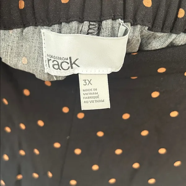 Nwt Nordstrom Rack Black Rust Hanna Polka Dot Soft Pants Wide Leg Minimalist 3X‎ - Image 5