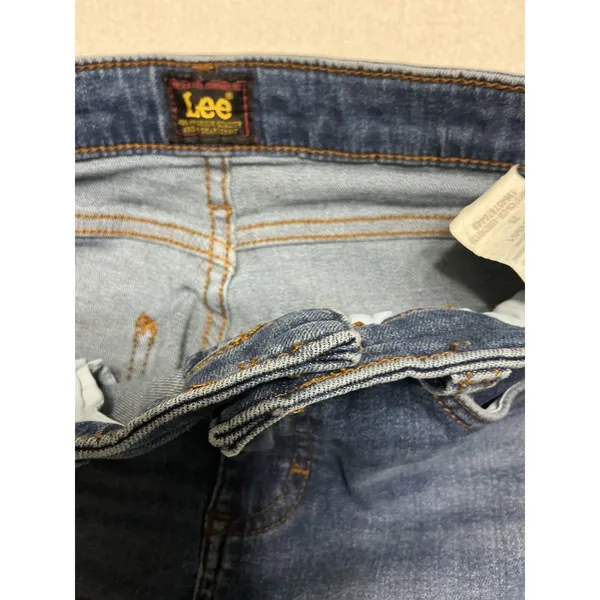 Lee Womens Flare Jeans Size 28 Bell Bottom Raw Hem Stretch Y2K Blue 112343951 - Image 6