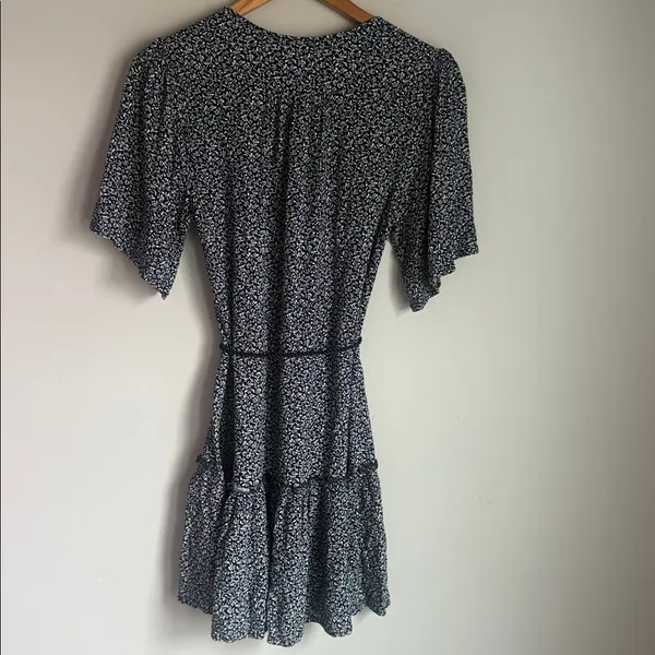 Faherty Orinda Tie Waist Button-Up Crepe Minidress XS - Image 4