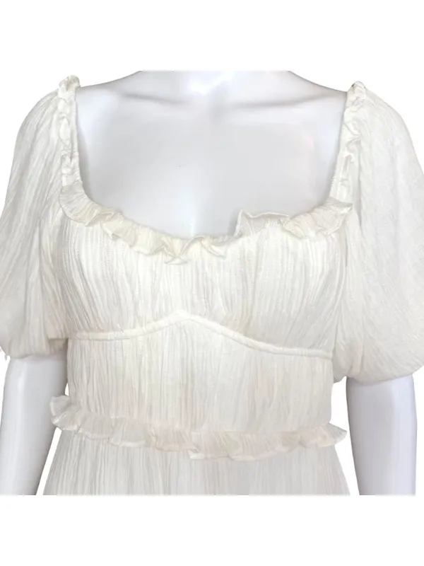 Angel Biba Boho Babydoll Mini Dress White Size XS NWT - Image 6
