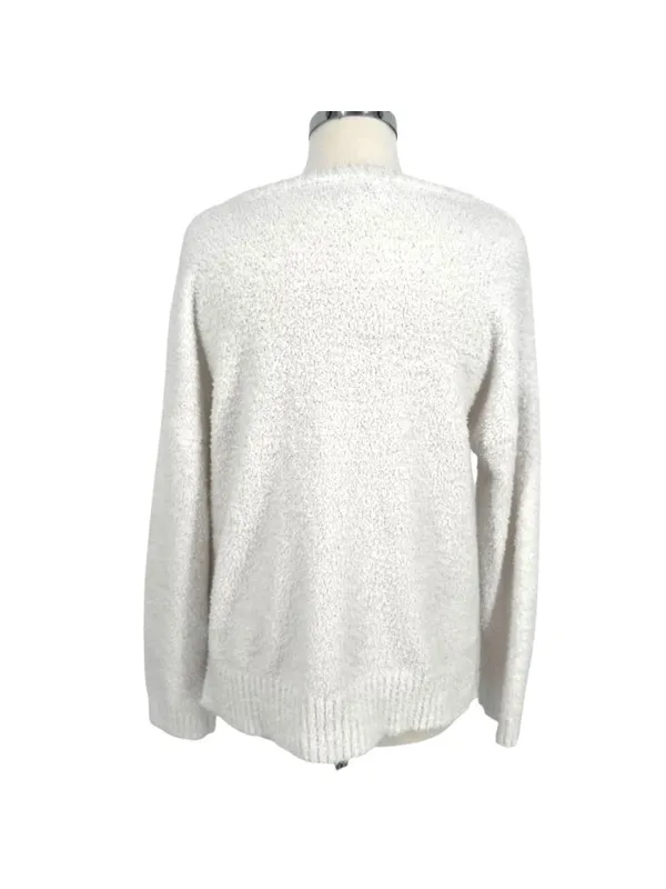Studio B By Bobeau White Textured Knit Sweater Cozycore Loungewear Size XL - Image 7