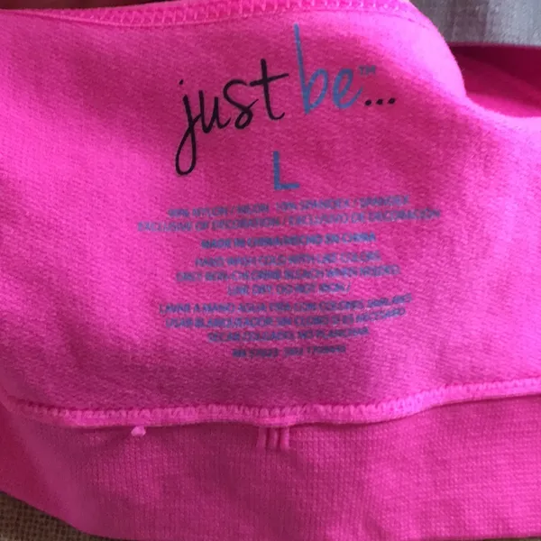 Just Be New Bundle of 2 Animal Print/Neon Pink Sports Bras Stretchy Soft Size Large - Image 7