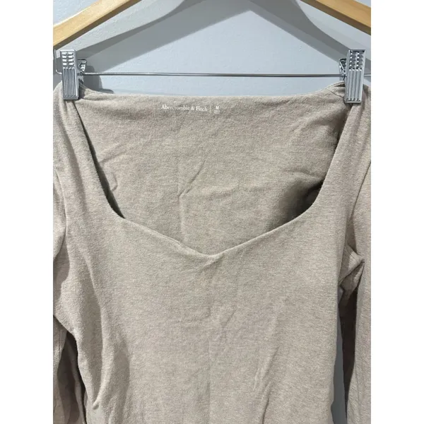 Abercrombie & Fitch Women's Long Sleeved Body Suit Beige Sz M R‎ - Image 5