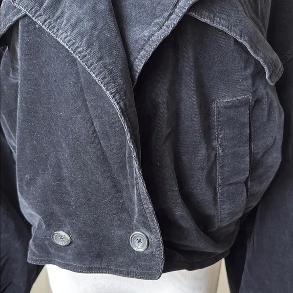 We The Free Black Sure Thing Corduroy Bomber Jacket Relaxed Fit - Image 4