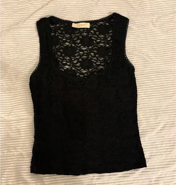 Black lace tank top - Image 2