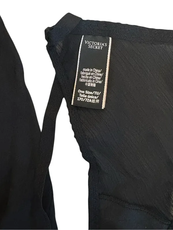 Victorias Secret Black Lace Sheer Lingerie Slip Dress Womens Medium New WO Tags - Image 5