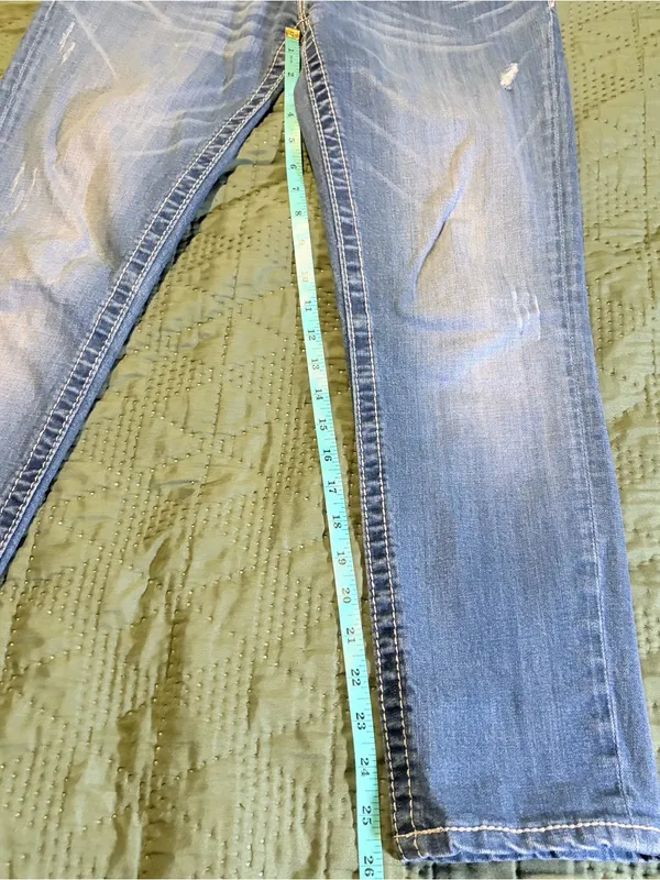 Miss Me Skinny Jeans Size 29 Medium Wash Embroidered Pockets JP6103S - Image 9