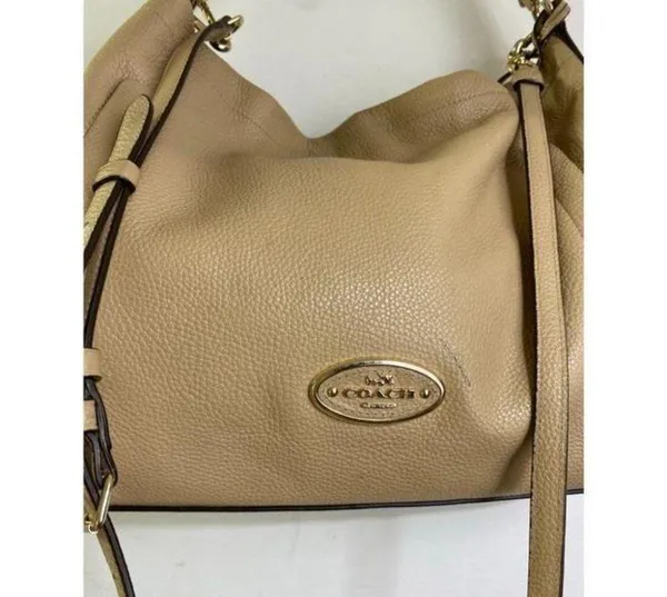 coach medium w adjustable strap tan leather cross - Image 5