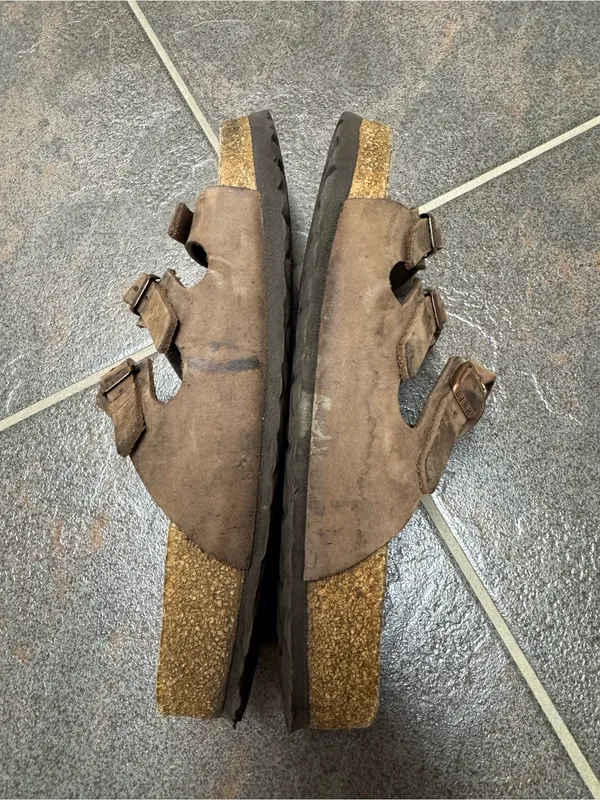 Birkenstock Florida Leather Footbed Buckle Sandals Comfort Dark Brown EU 40 US 9 - Image 9