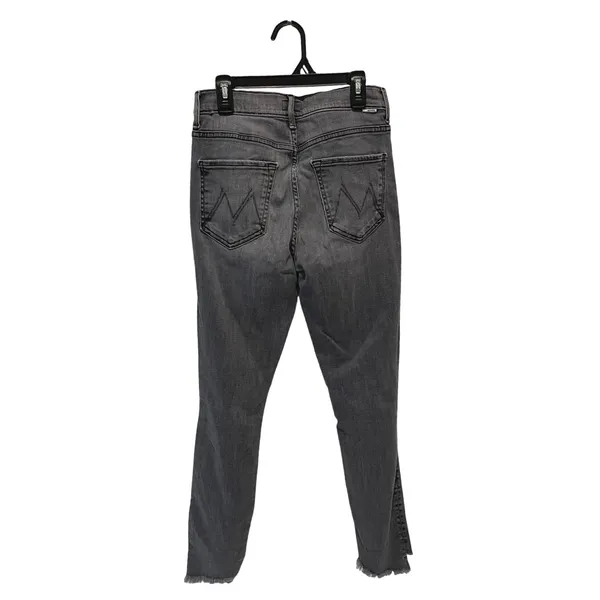 MOTHER The Zip Stunner Two Step Fray Jeans Womens 27 Grey Edgy Skinny High Rise - Image 5