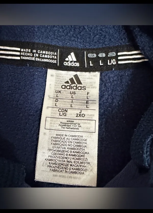 Adidas Georgia Southern Eagles Navy Sweatshirt- Large. ***Refer to measurements. Gently warn & great condition with minor discoloration & fuzzies. Gently Used. Measurements approximately 23” from armpit to armpit x 27” long. Non-smoking smoking home. Sold at as is condition. Don’t like my price make a reasonable offer. - Image 4