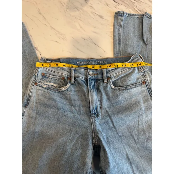 American‎ Eagle 90s Bootcut Distressed Light Wash Jeans Womens 6 Regular - Image 5