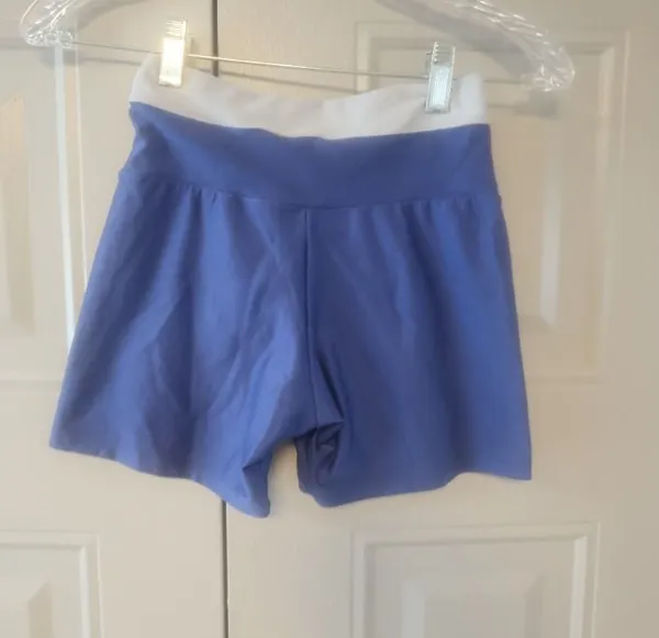 Workout exercise loungewear casual summer active shorts in blue and gray. - Image 2