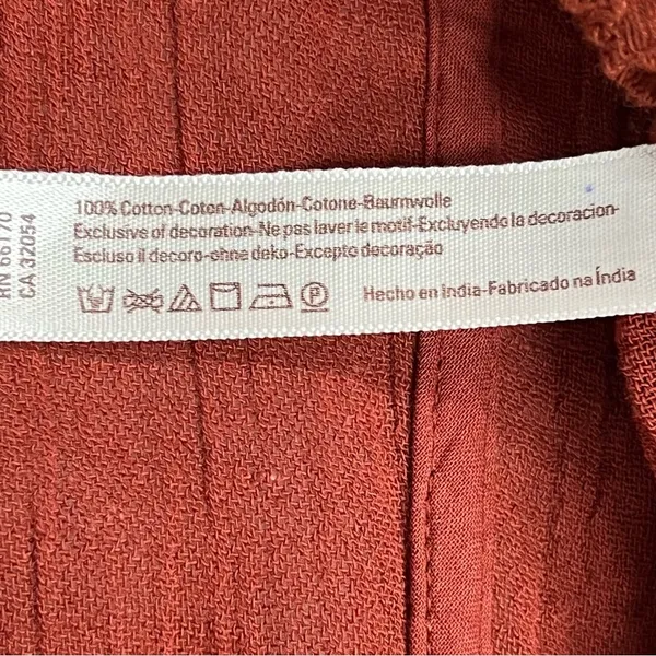 NWT Free People mauve Rust Hooded Poncho with Tassels 100% cotton oversized - Image 3